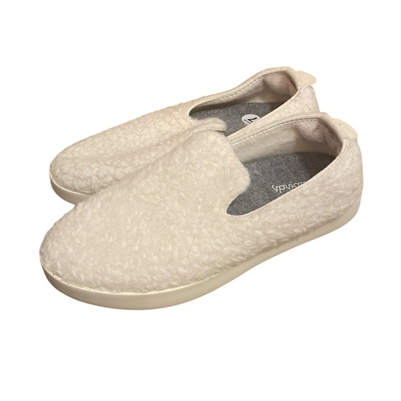 ALLBIRDS Wool Dwellers White Fuzzy Hard Sole Slippers - Picture 7 of 10